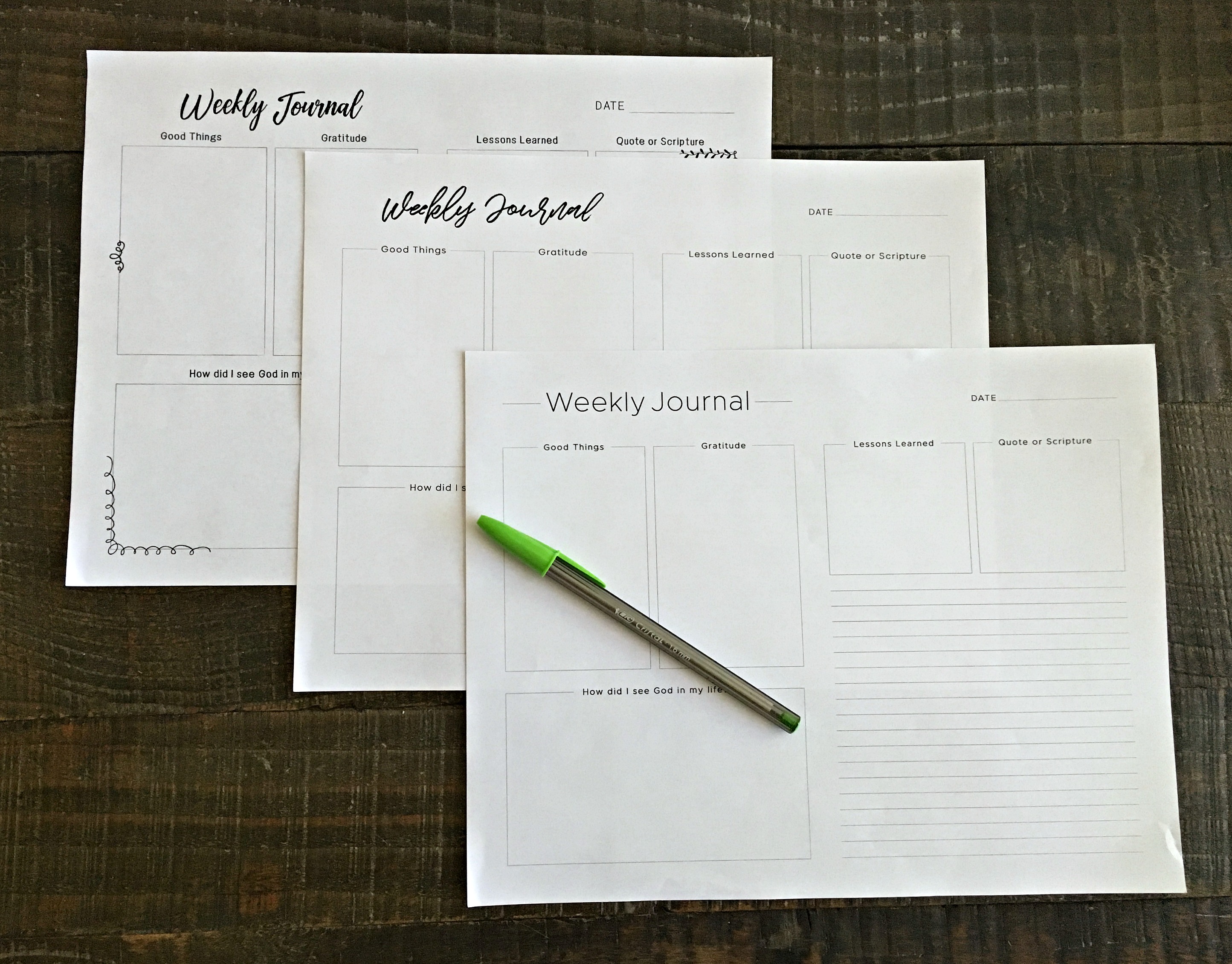 journal templates for moms